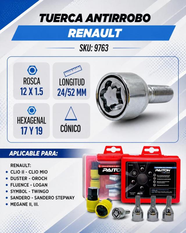 TUERCAS ANTIRROBO RENAULT
