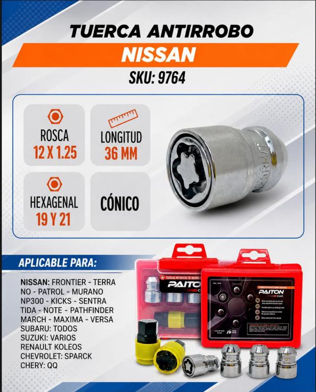 TUERCAS ANTIRROBO NISSAN