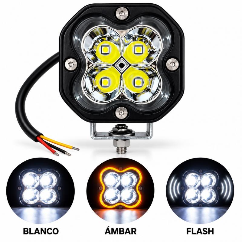 Faro Auxiliar Led 20 W Blanco Ámbar Flash