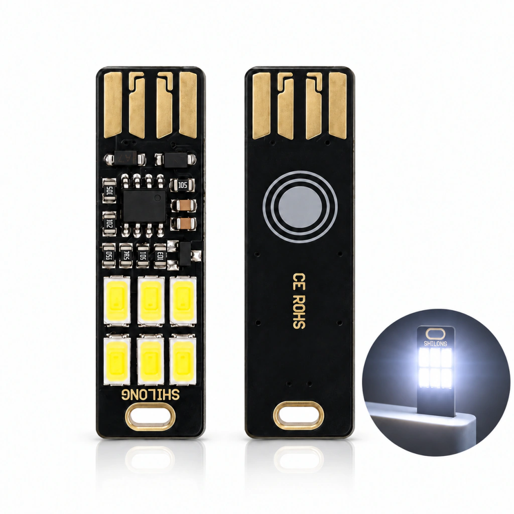 Imagen ilustrativa de Luz Led Usb Notebook/Auto -1w - C/ Sensor Tactil Dimerizable - 5V DC - 6 Leds SMD 5730