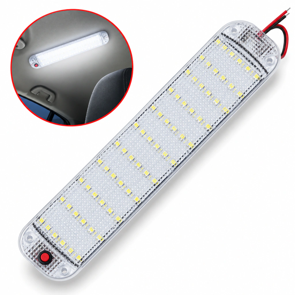 Imagen ilustrativa de Plafon Led Interior TRANSPARENTE 12v/24v - Tecla On/Off - 10W - 25cm x 6cm