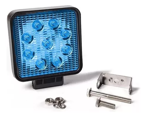 FARO DE LED 27W 9 LED - CUADRADO - AZUL