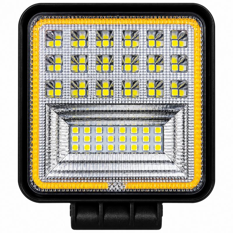 Imagen ilustrativa de FARO 126W 42 LED - CUADRADO - CON ARO AMBAR
