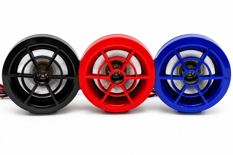 Imagen ilustrativa de Parlante Para Moto Waterproof 1000w Con Luz Rojo-Negro-Azul